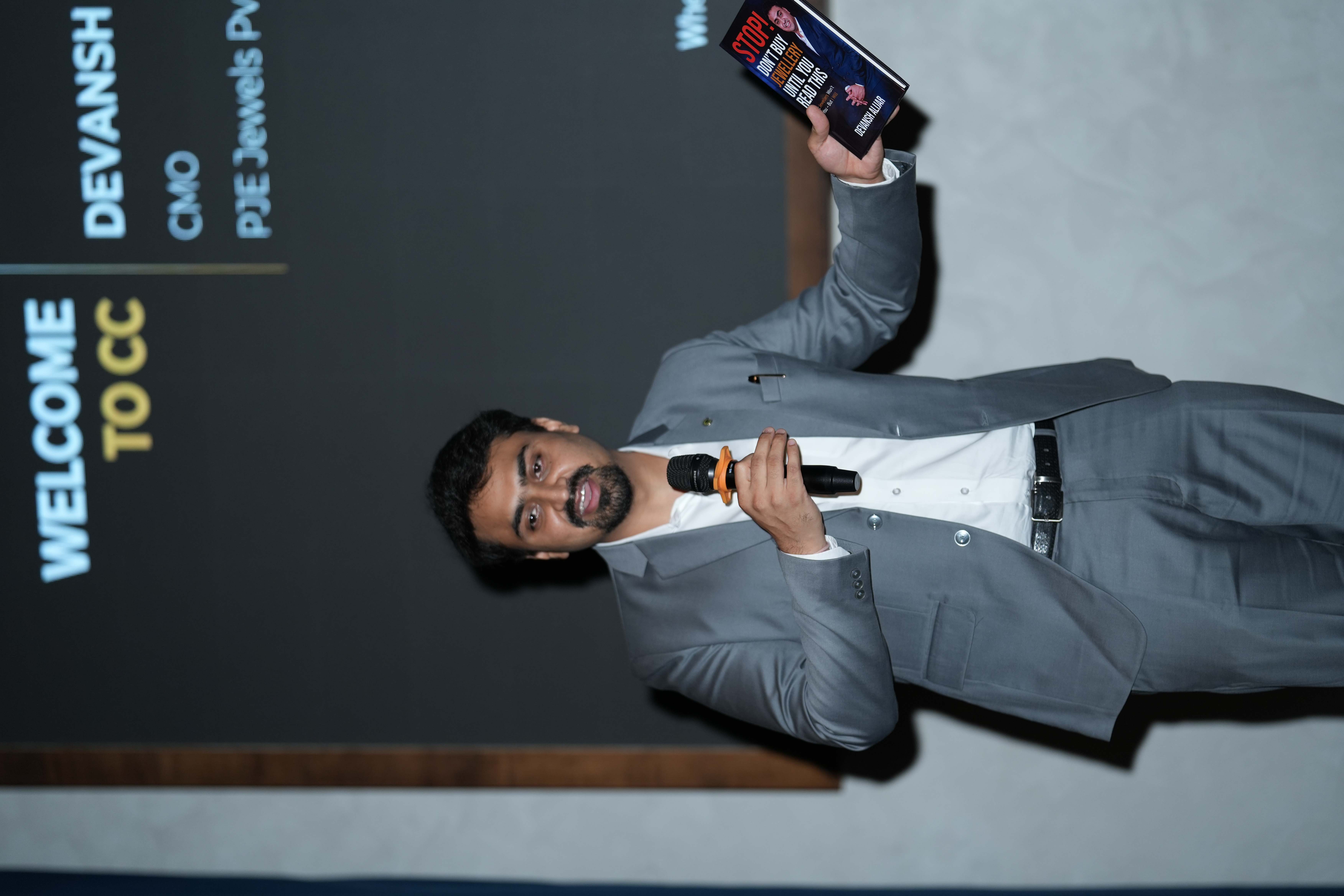 Devansh Alijar speaking at conference